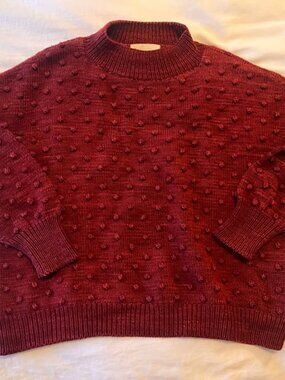 Misha and Puff popcorn sweater in brick